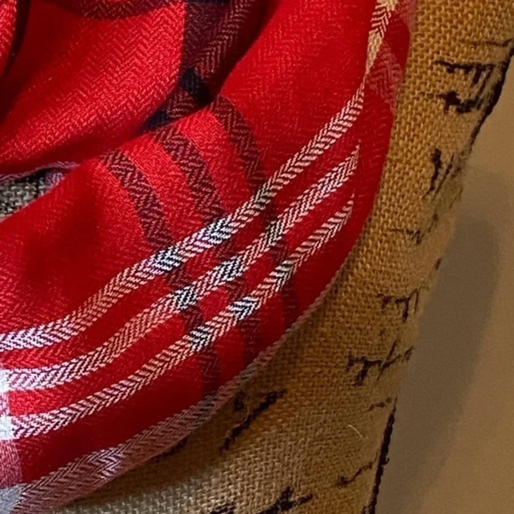 NWOT Red Plaid Infinity Scarf - Picture 5 of 6